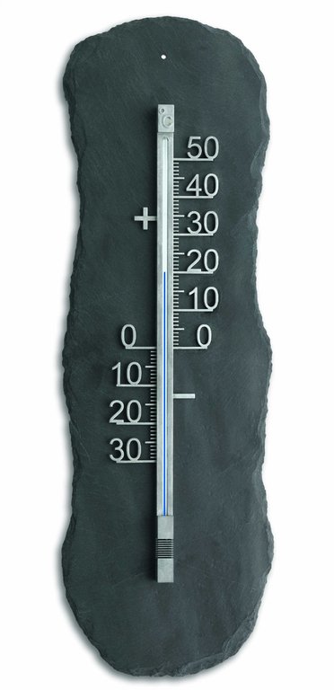 Schwweres Thermometer Gusseisen Schieferplatte 26 cm inkl VK Wandthermometer