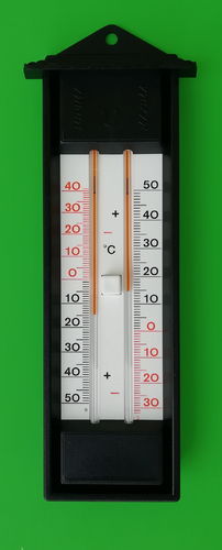 Minima Maxima Außen Innen Garten Thermometer weiß grün grau MinMax Min Max 